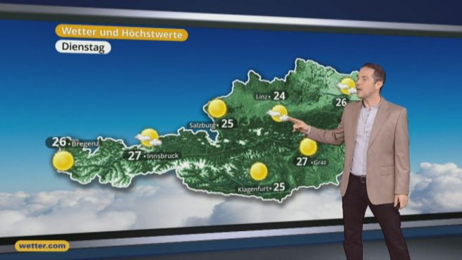 go to Das Wetter in Österreich am 23. August 2016